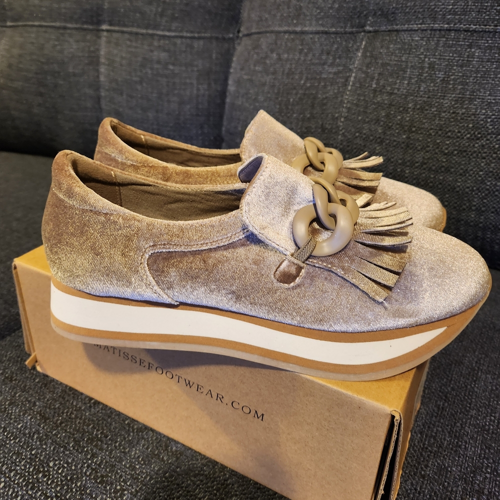 Coconuts by Matisse Velvet Tan Platform Shoes